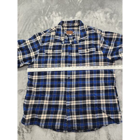 Orvis Big Bear Heavyweight Double Brushed Flannel Button Down Shirt XXL Blue - Picture 9 of 11
